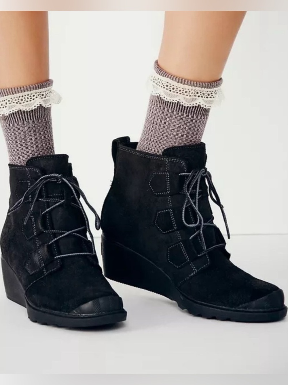 Sorel Toronto Waterproof  Lace-Up Wedge Ankle Boots, Size 8
